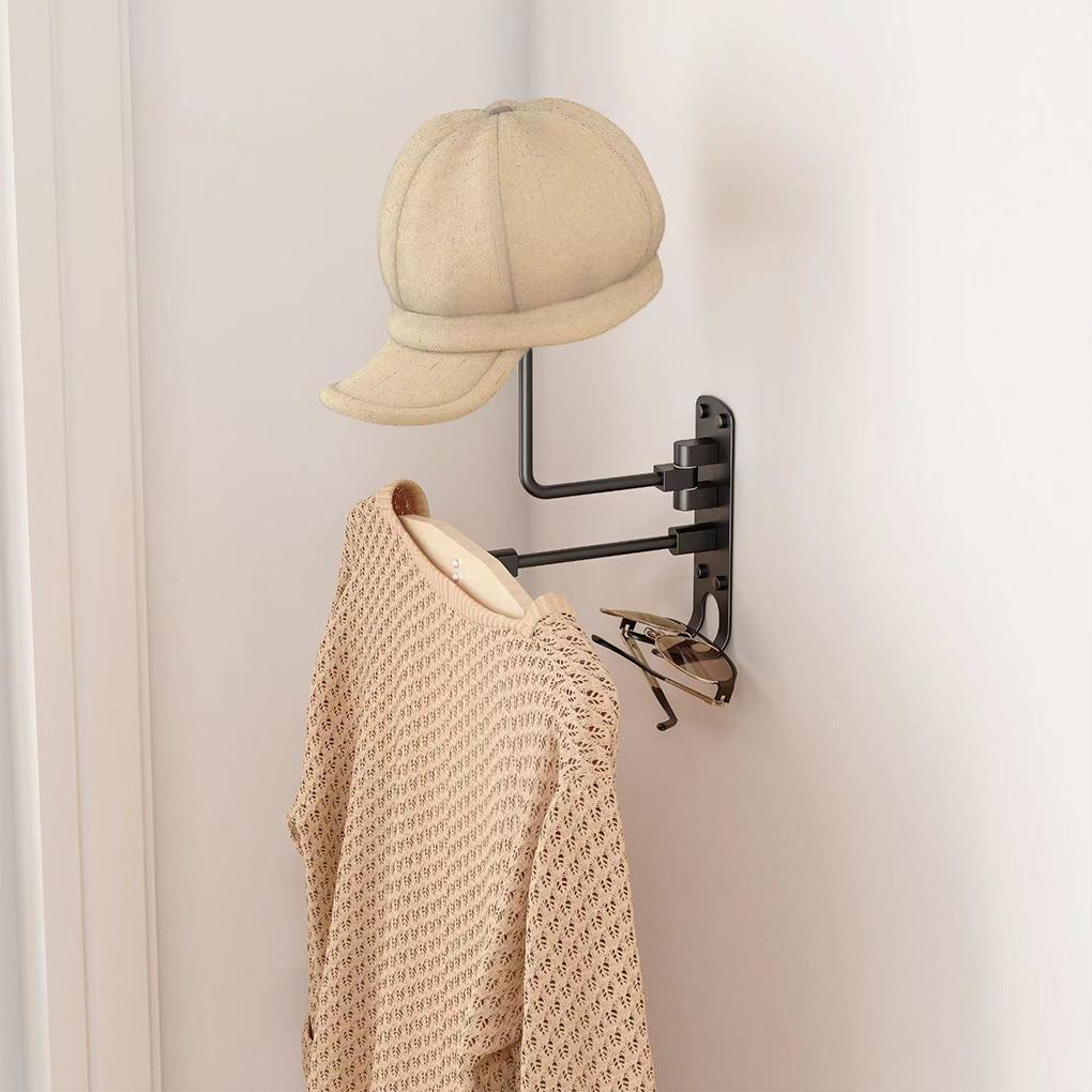 Držák na motocyklovou přilbu otočný o 180° Nástěnný držák na helmu Úložný držák na helmu ze slitiny Hák na věšák na přilbu pro cyklistické přilby