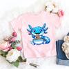 2026 Axolotl Kawaii T Shirt Kid Summer Fashion T Shirt Children Streetwear Boba Axolotl Anime Casual Child Clothing Tshirts