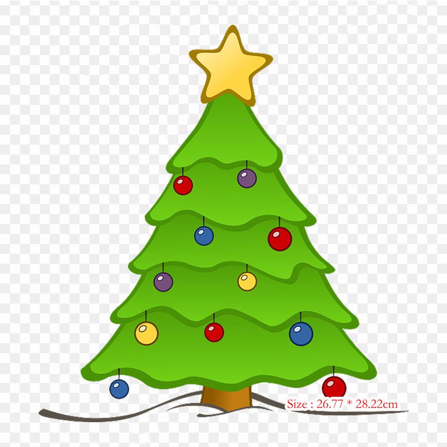 Juletre Tappet Ut Stryk på Varmeoverføringstrykk Vinylmerker Klistremerke for Klær DIY Applikasjoner Vaskbare Merker