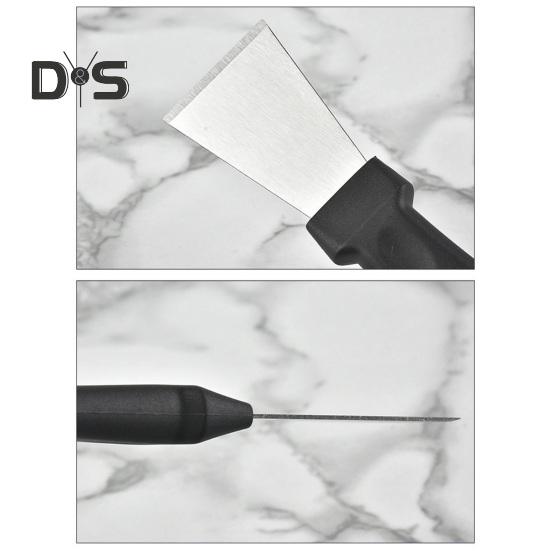 1 Set Wire Brush Oven Scraper Set Anti-scratch Anti-slip Handle Smooth Stainless Steel Grease Remover Gap Cooker Hood Hearth Kitchen Cleaning Tool