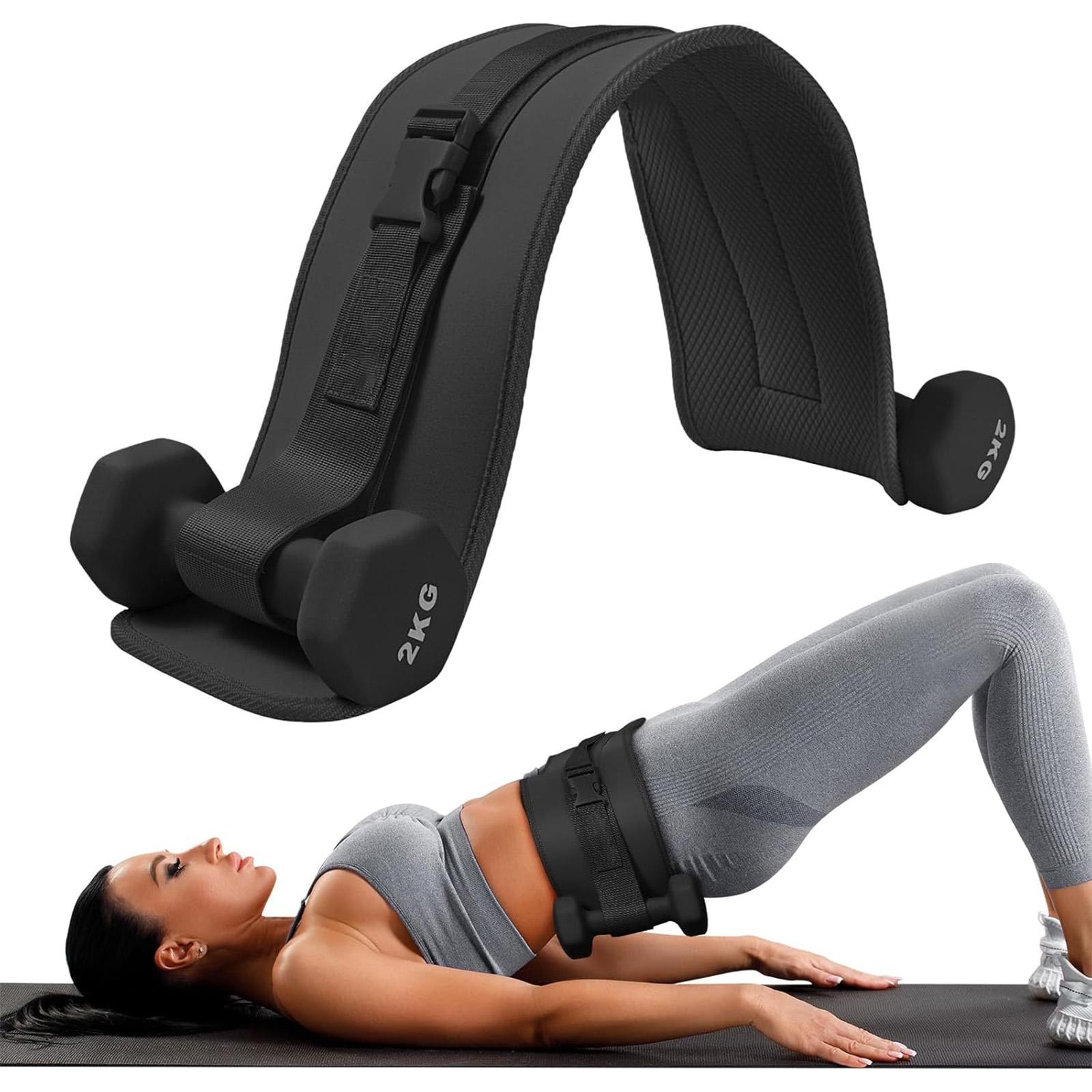 BEPAN Exercise Hip Thrust Belt - Dumbbell Hip Thrust Belt, Thicken & Widen, Comfortable for Dumbbells, Kettlebells or Plates чёрный