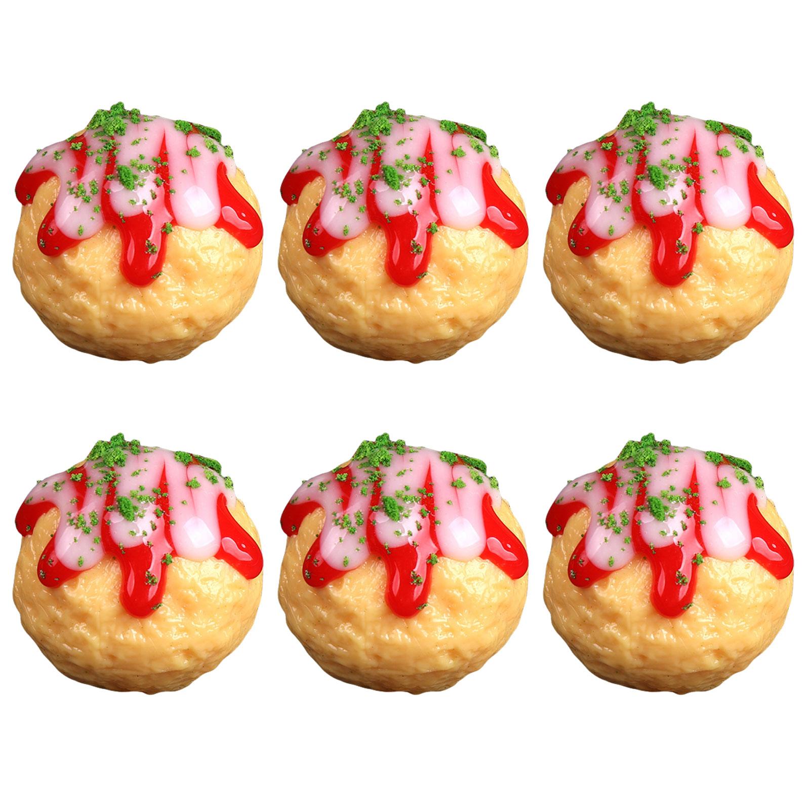 

6 шт. Искусственные модели такояки Симуляция Жареные шарики из осьминога Модели Реквизит для фотосъемки для украшения кухни Дисплей C