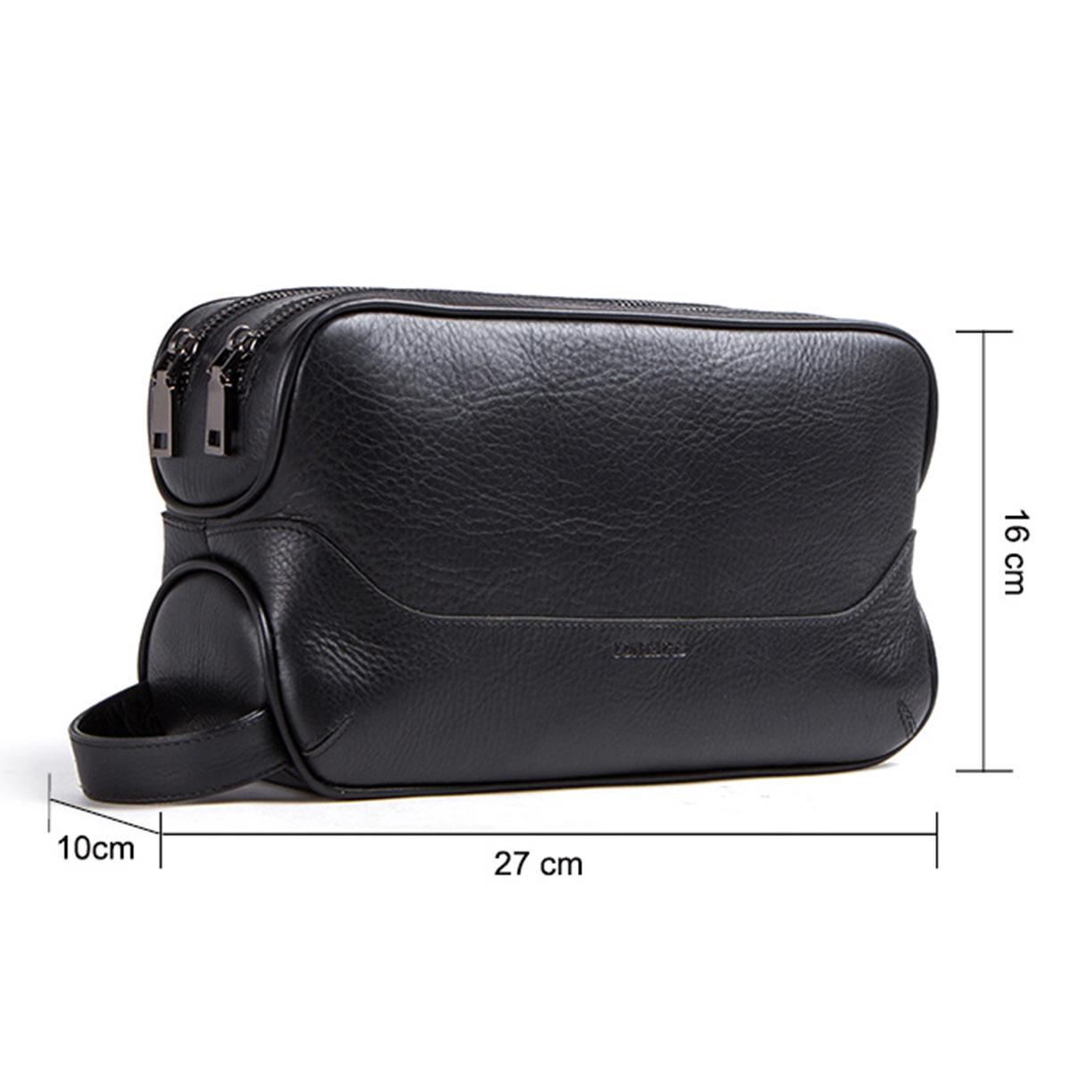 CONTACT S Crazy Horse Мужская косметичка из коровьей кожи чёрный — фото 3