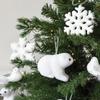 White Christmas Tree Pendant Polar Bear Snowflake Hanging Pendant  Home Decoration
