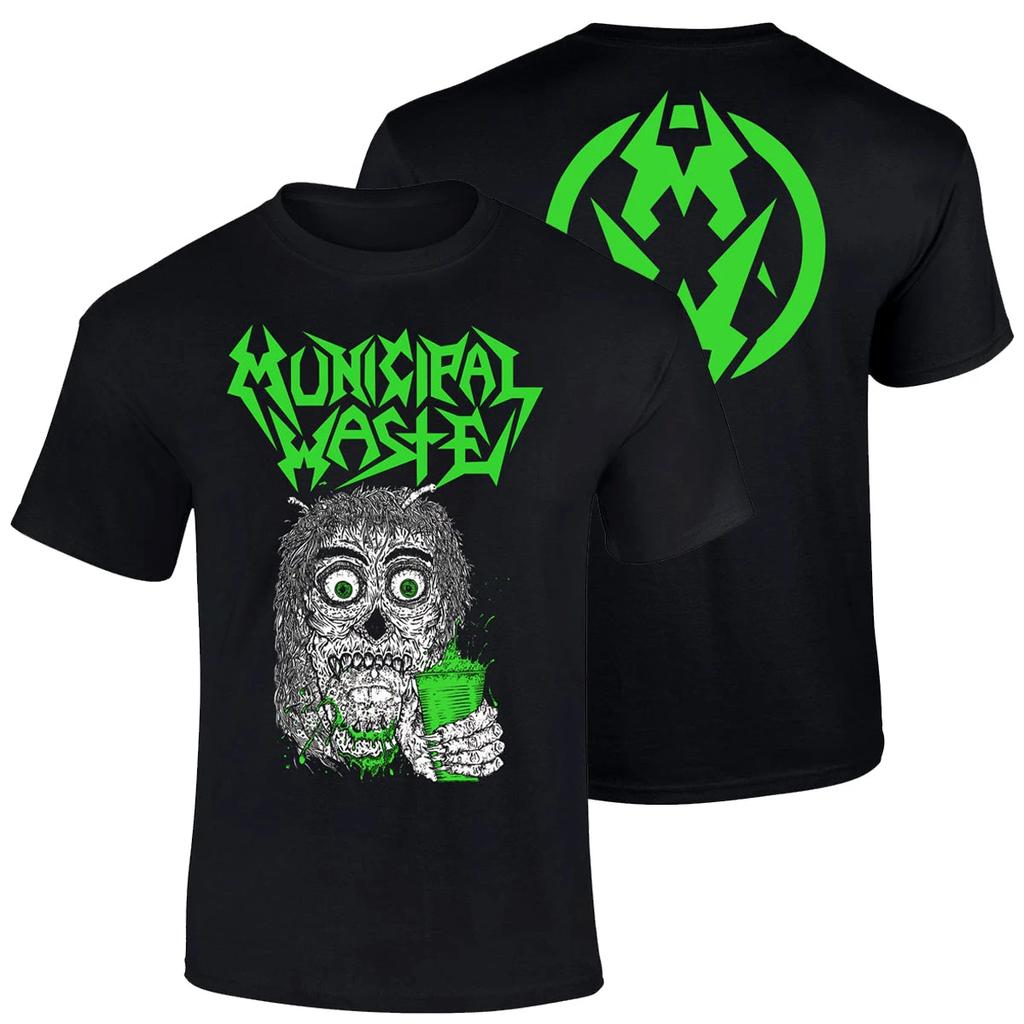 Municipal Waste Thrash Band Grafik Baumwoll-T-Shirt Herren Damen Kurzarm Print T-Shirt Baumwoll-Tops Mode Marke Sommer-Tee