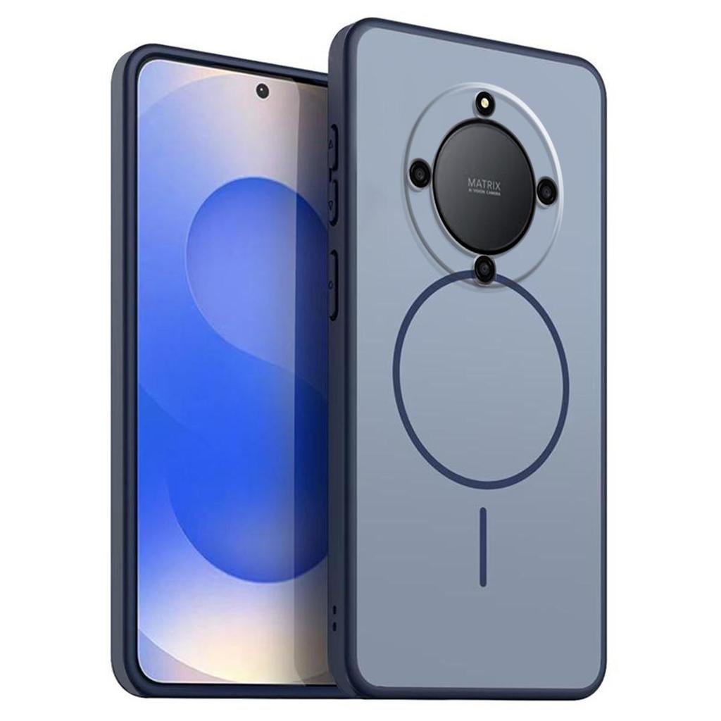 Solid Color Frosted TPU Phone Case for HONOR X9d,X9c Smart Decorative MagSafe‑Style Ring Print Cover