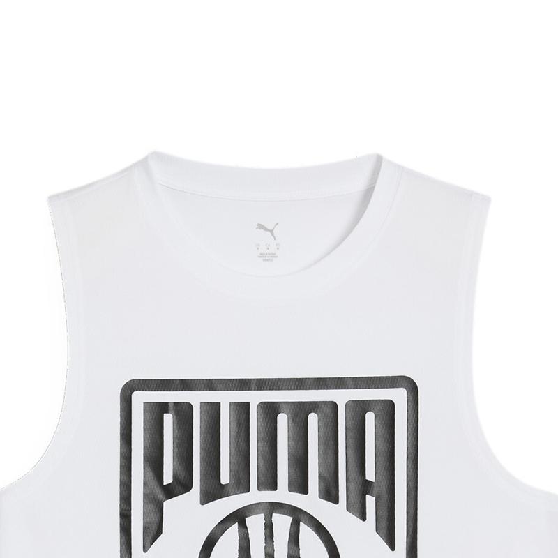 Puma Comfortable Soft Letter Round Neck Sleeveless Vest Men Tops White 630497-02