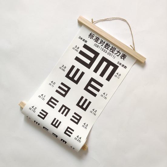 Eye Chart Multipurpose Waterproof Standardized Clear Printing Accurate Reading Eye Vision Exam Thicken Adults Kids Wall Visual Acuity Chart Canvas
