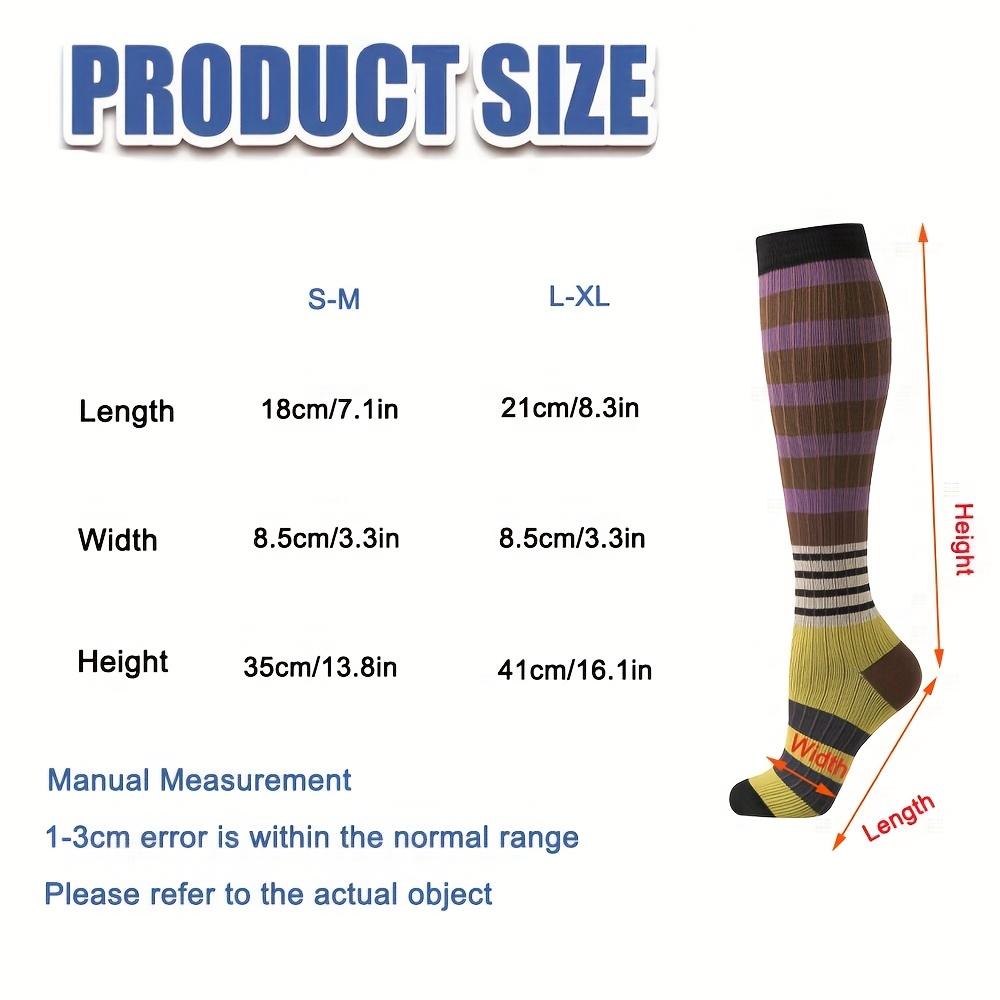 high quality6 Pairs of Multi-Color Striped Compression Socks for Men & Women - Comfortable, Versatile, and Stylish for Daily Wear, Running, and
