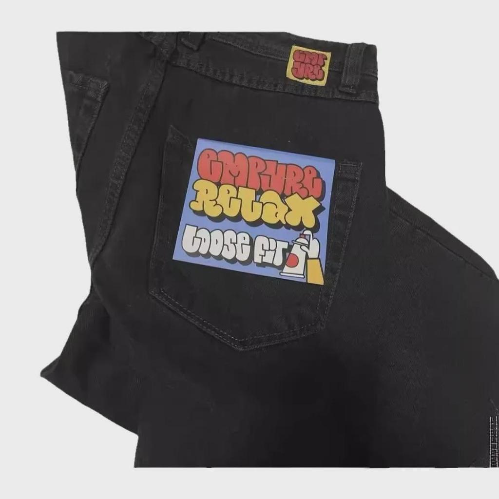 Men's Slim Fit Retro Hip-Hop Embroidered Straight Jeans - Trendy & Versatile Denim Trousers