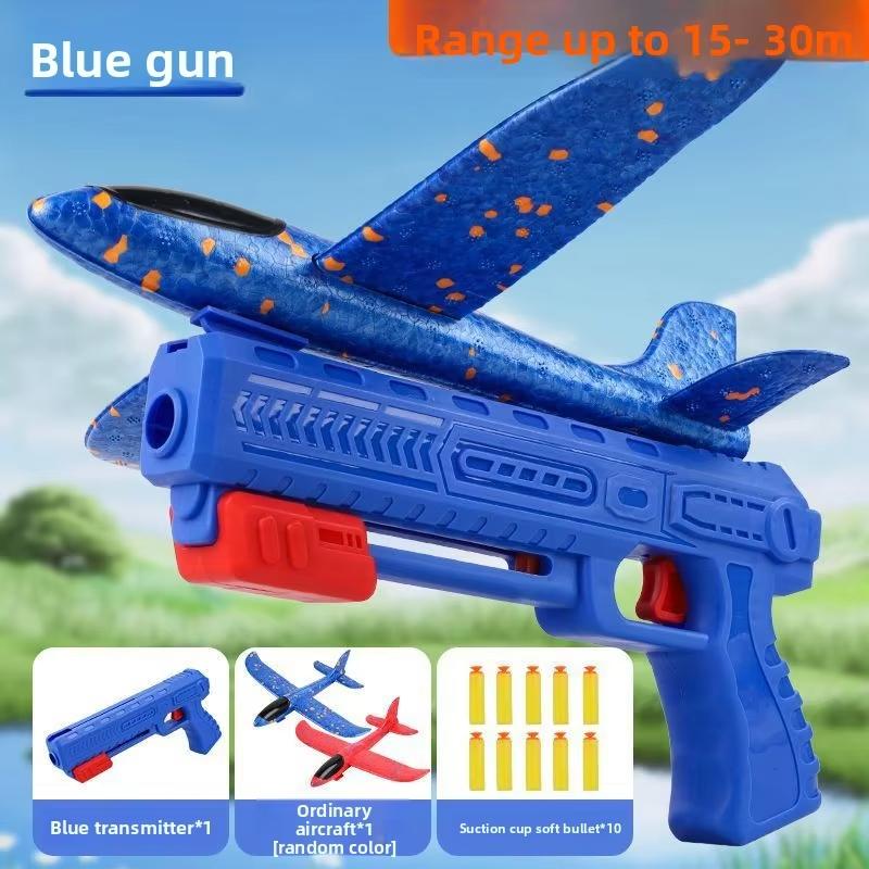 Internet celebrity explosion ejection foam plane handheld launch gunner throwing children flying outdoor sports toys