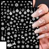 Winter Snowflake Christmas Nail Art Sticker White 3D Relief Adhesive Nail Art Decoration Sticker Nail Charm Manicure Decals