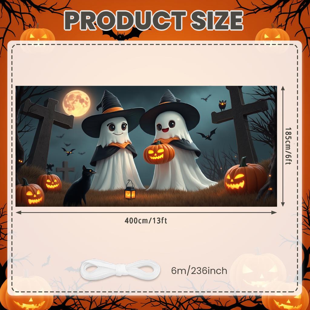 Halloween Decor Pumpkin Design Ghost Banner Pumpkin Banner Spooky Theme Halloween Banner For Event Decoration Trick Or Treat