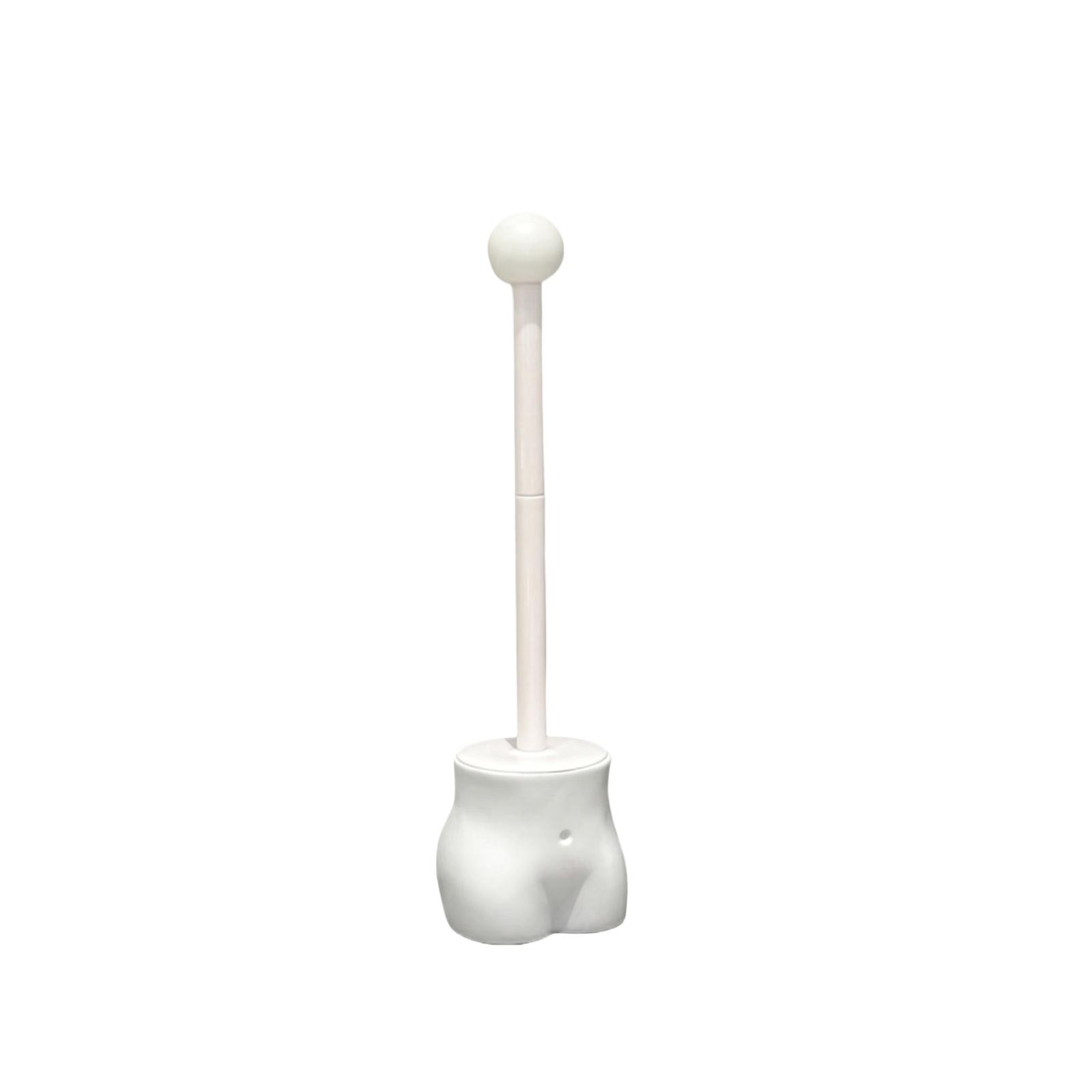 

Creative Butt Shaped Toilet Brush with Holder Set Durable Plastic Handle and Flexible Bristles for Bathroom Cleaning and Home Decoration one size білий