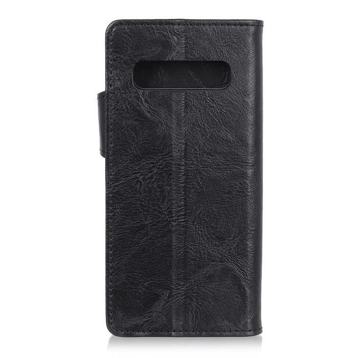 Coque - Samsung - Galaxy S10 - Étui Portefeuille - Cuir PU - Antichoc - Noir
