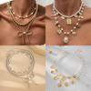 Multi-layer Butterfly Sunflower Necklace Heart Bowknot Pendant Choker  Bridal