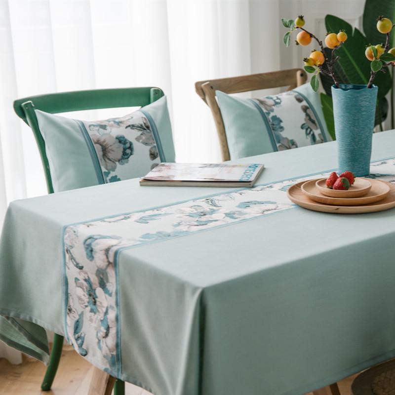 Waterproof Tablecloth Solid Color Plain Color Imitation Cotton And Linen Fringed Lace Geometric Rectangular Dining Table Coffee Table Tablecloth