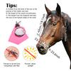 1 Pezzo Colore Casuale Maschera Viso Cavallo Anti Mosche Traspirante Elastica Maglia a Rete Anti Zanzare Attrezzatura Equestre per Equitazione