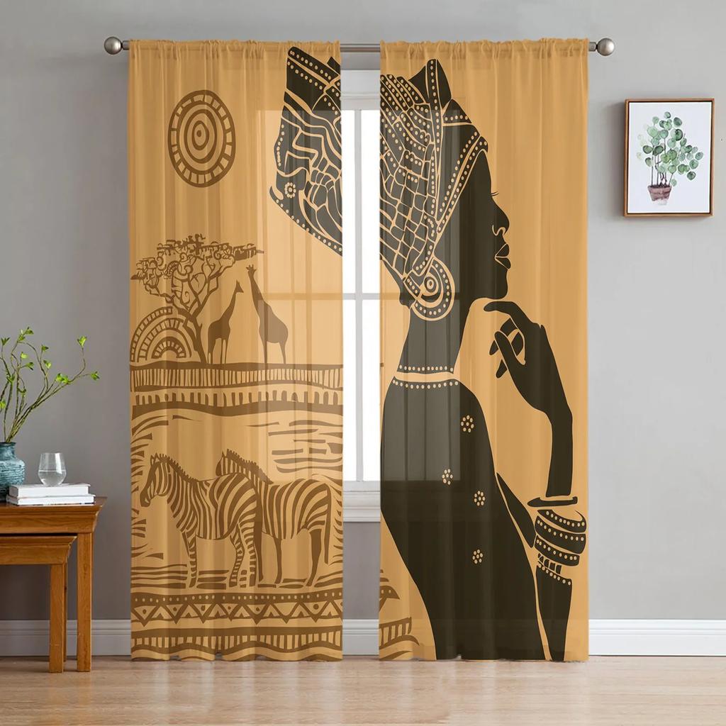 Lustige Giraffe Tier Weiße Tüllvorhänge Für Wohnzimmer Schlafzimmer Küche Dekoration Chiffon Transparent Voile Fenstervorhänge Drapierung