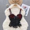 American Style Niche Style Sexy Sexy Thin See-through Lace Crocheted Camisole Women's Inner Wear Outer Wear Western Style Top