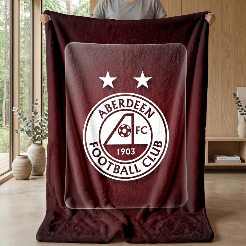 Coperta in Morbido Pile di Flanella Aberdeen FC Leggera Accogliente Calda Coperta Plaid per Divano Letto Arredamento Casa