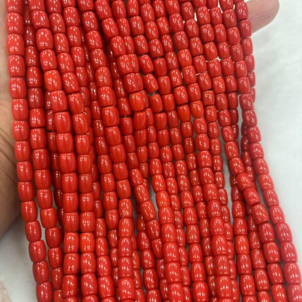 7x8mm Sea Bamboo Barrel Beads: Old-Style Loose Beads for DIY Prayer Bracelets