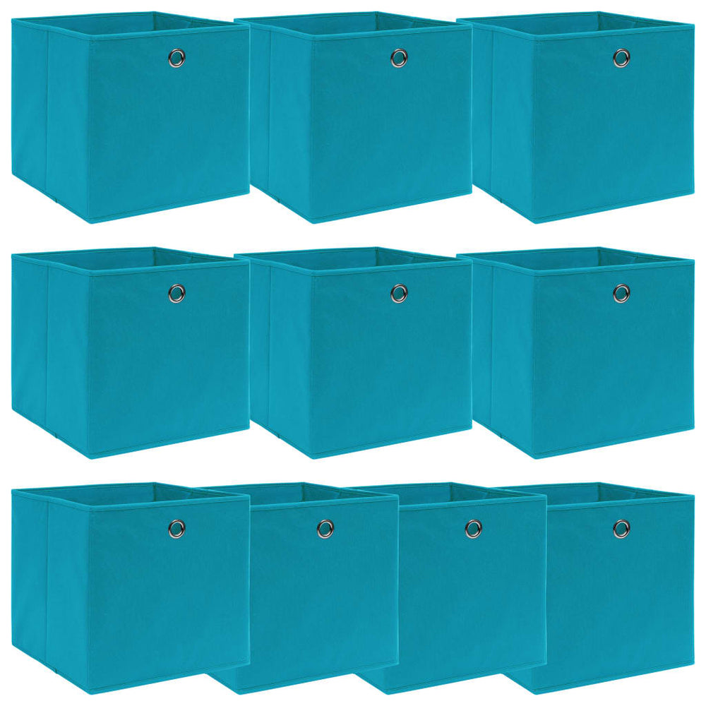Storage Boxes 10 Pcs Azure 32x32x32 Cm Fabric
