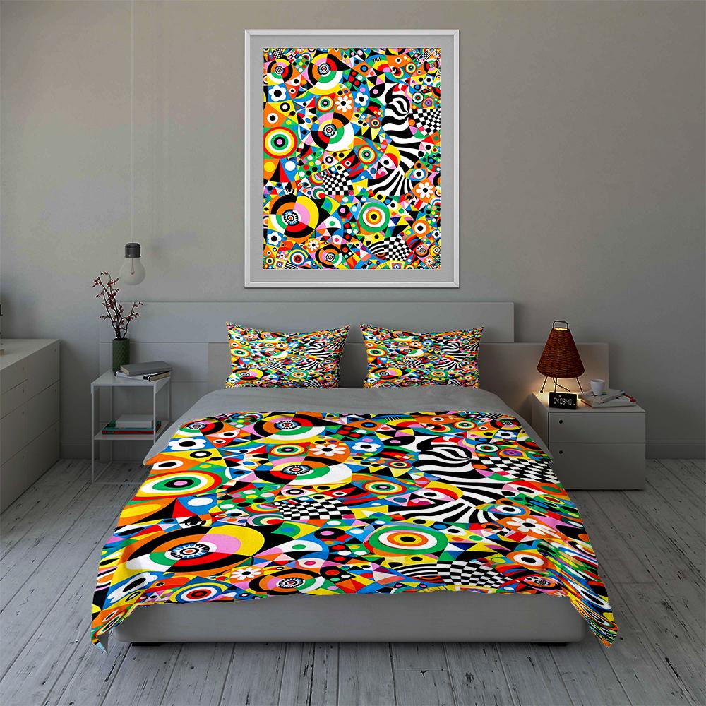 Colorato. Geometrico. Astratto. Biancheria da letto Set copripiumino Copripiumini Federe regali (1 * Copripiumino 2 * Federe, senza piumino)