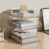 Transparent File Rack Book Shelf Multi-layer Multifunctional Storage Tray Large Capacity Desktop Organizer School Office
