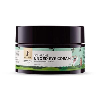 Pilgrim Squalane (Plant Derived) Under Eye Cream for Dark Circles for Women & Men with Phyto-retinol | Dark Circle Remover | All Skin Types |30 Gm
