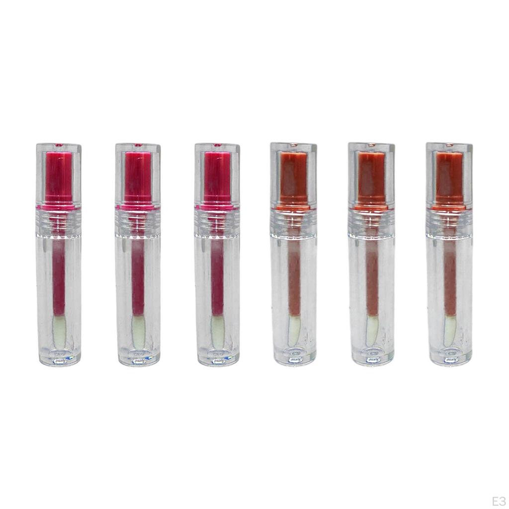 3 Pieces Lip Gloss Tubes Balm Bottles Empty Refillable Small with Brush Clear Lipstick Sample