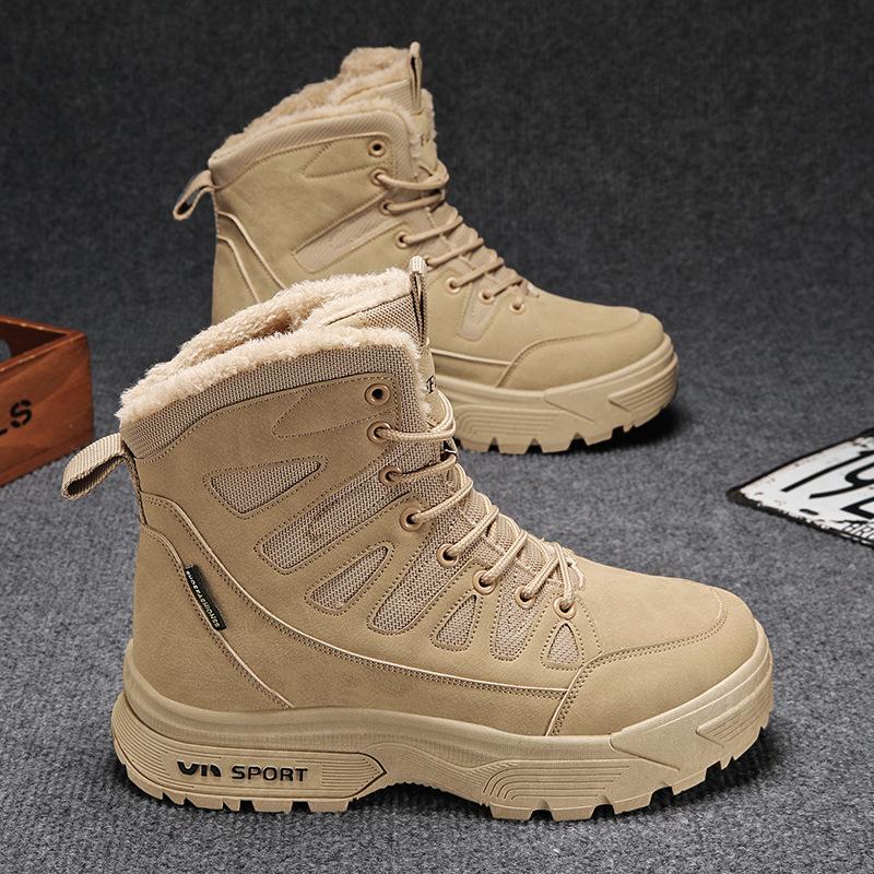 Winter Velvet Warm Cotton Shoes for Leisure Sports Middle-aged and Elderly Parents Plus Size Outdoor Hiking Snow Boots