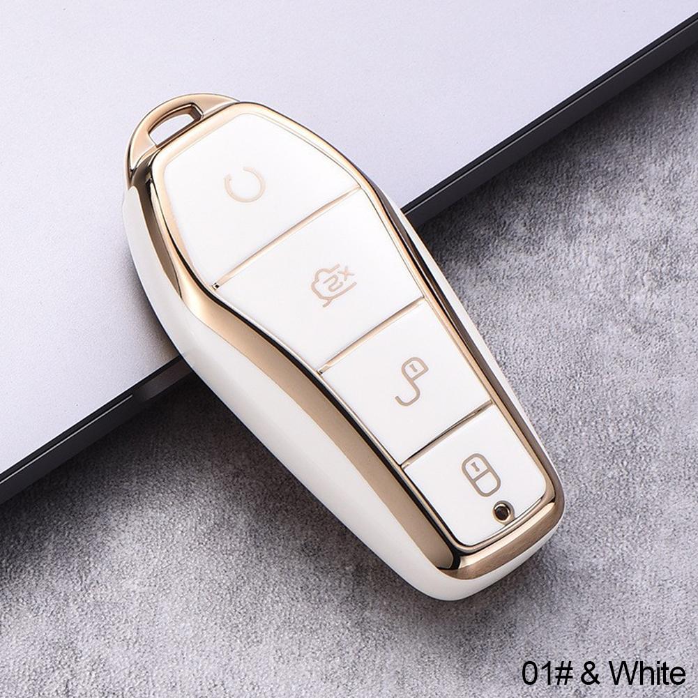 For BYD Qin Plusdmi Atto 3 Han EV Dolphin New Soft TPU Car Key Case 4 Buttons Remote Control Protect Cover Durable Accessories