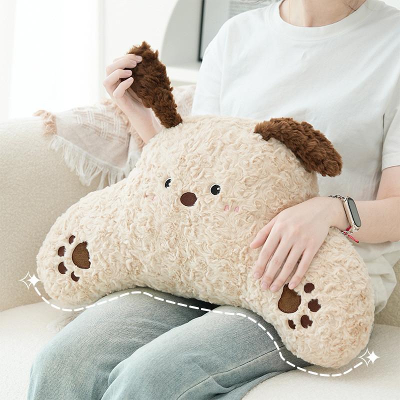 Cartoon Dog Cushion Plush Soft Office Lumbar Pillow For Relaxing Lounge Decor