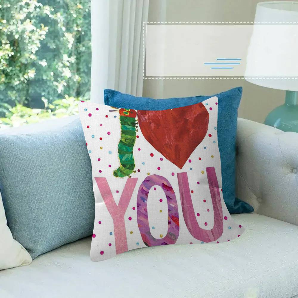 Cartoon The V-Very H-Hungry Caterpillar Pillow Cover Sofa Cushion Cover Home Room Decoration Children Gift