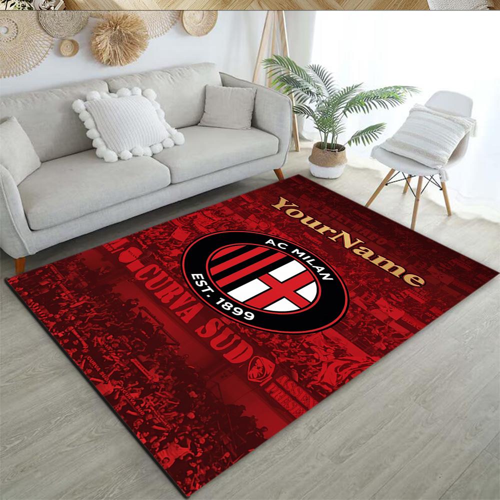 Ac Milan Customize Your Name Area Rug Suitable for Outdoor Hallway Dining Room Bedrooms Antislip Carpet Anime Office Decor Birthday/Christmas Gift