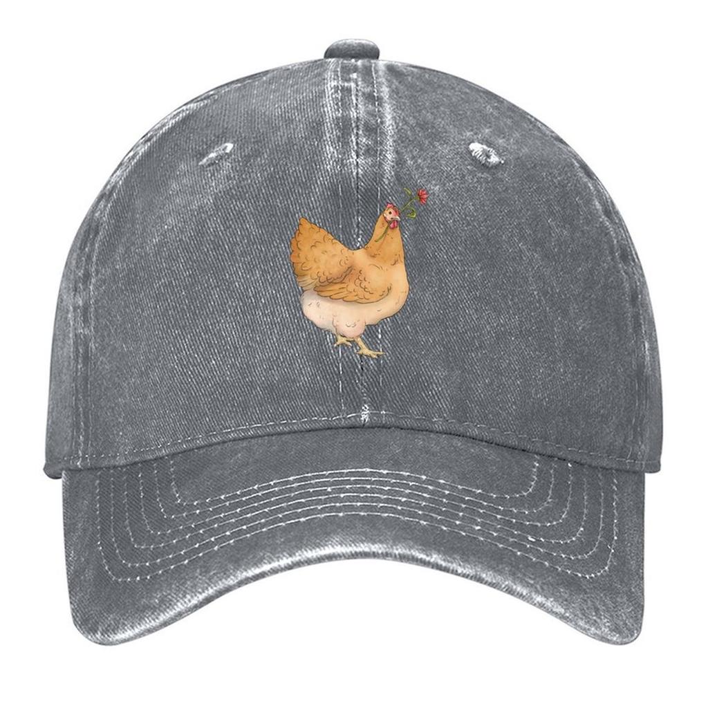 2026 Chicken With Red Flower Baseball Cap |-F-| Snapback Cap Ball Cap Golf Hat Women's Golf Clothing Men's