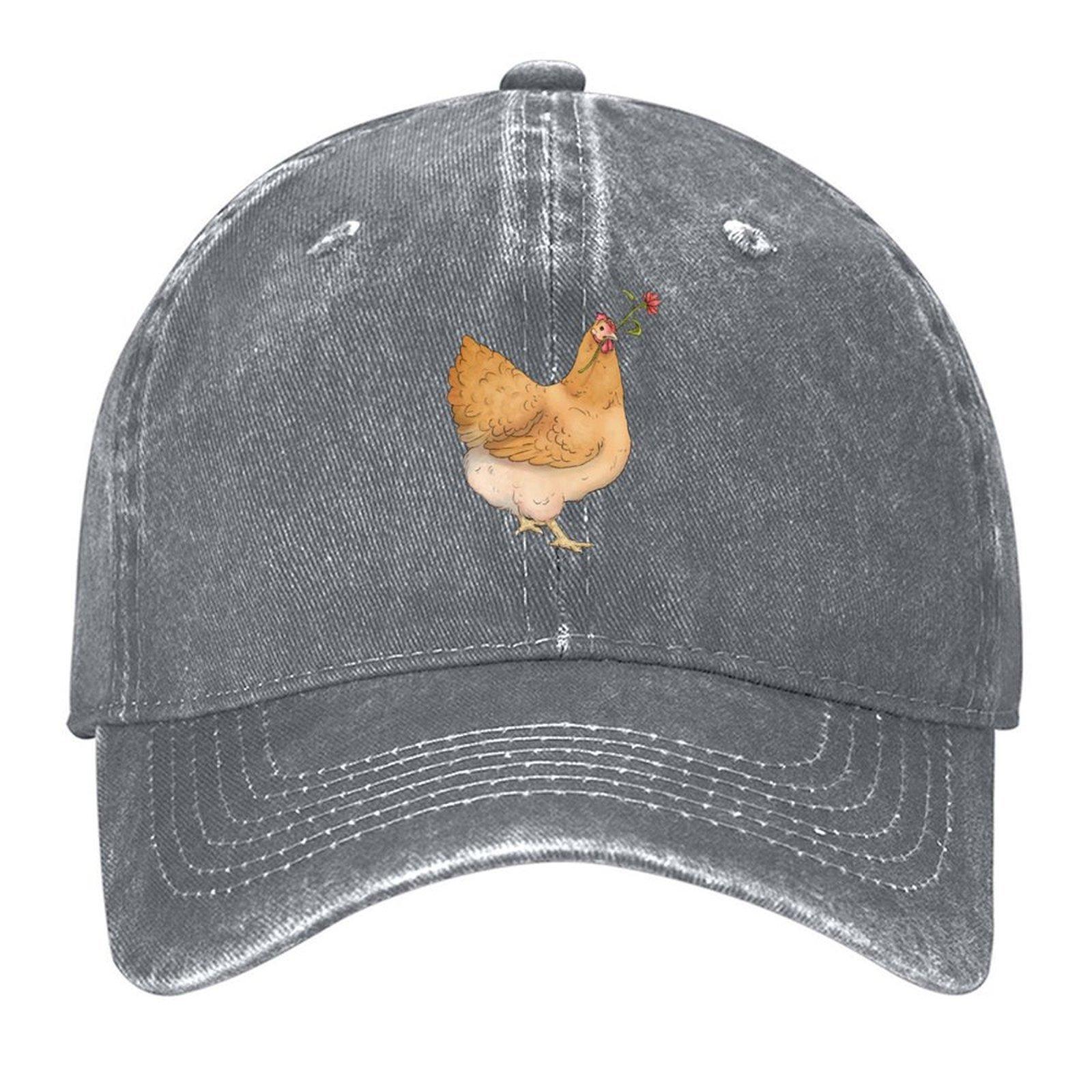 2026 Chicken With Red Flower Baseball Cap |-F-| Snapback Cap Ball Cap Golf Hat Women s Golf Clothing Men s