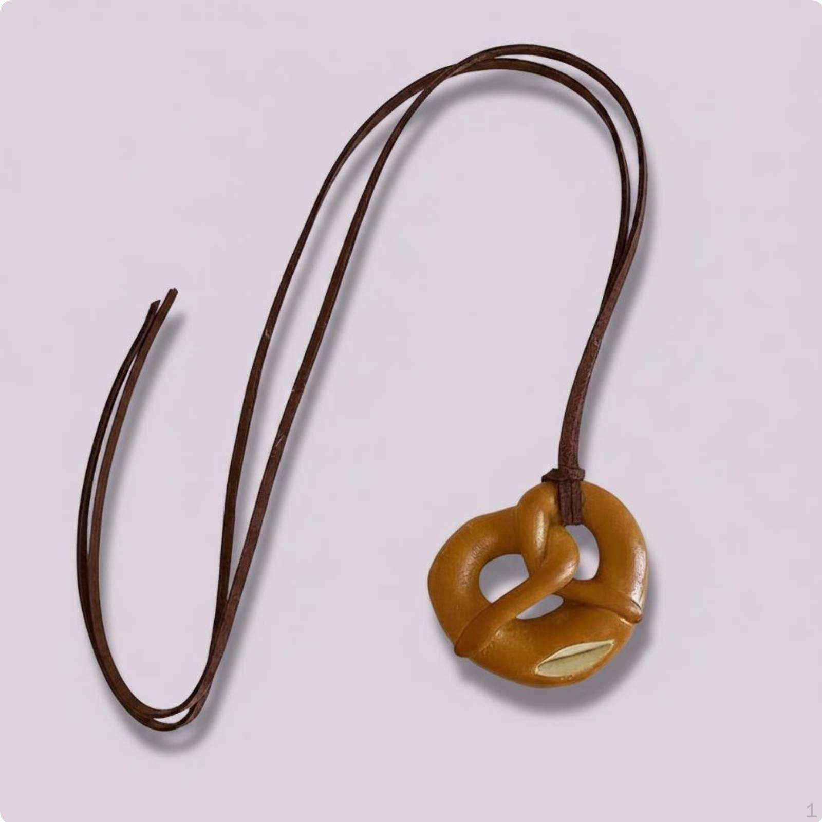 Bread Necklace Cute Lunette Charm Novel Design Neck Jewelry Big Bagel Carb Knot