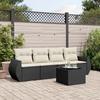 VidaXL Garden Lounge Set 5 Pcs with Cushions Black Braided Resin 3221085
