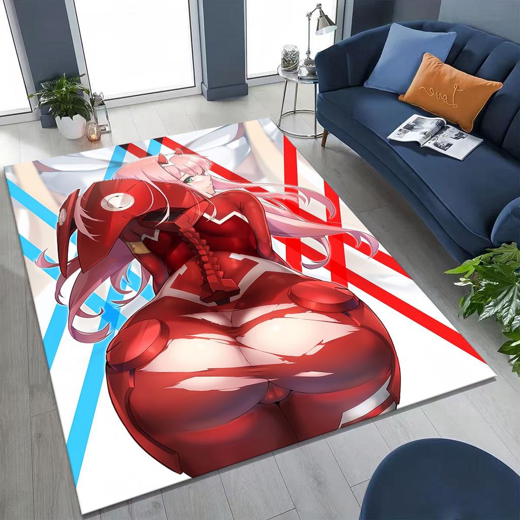 002 Zero Two DARLING in FRANXX Sexy Girl Cartoon Carpet Rug for Bedroom Living Room Sofa Home Doormat Decor,Non-slip Floor Mat
