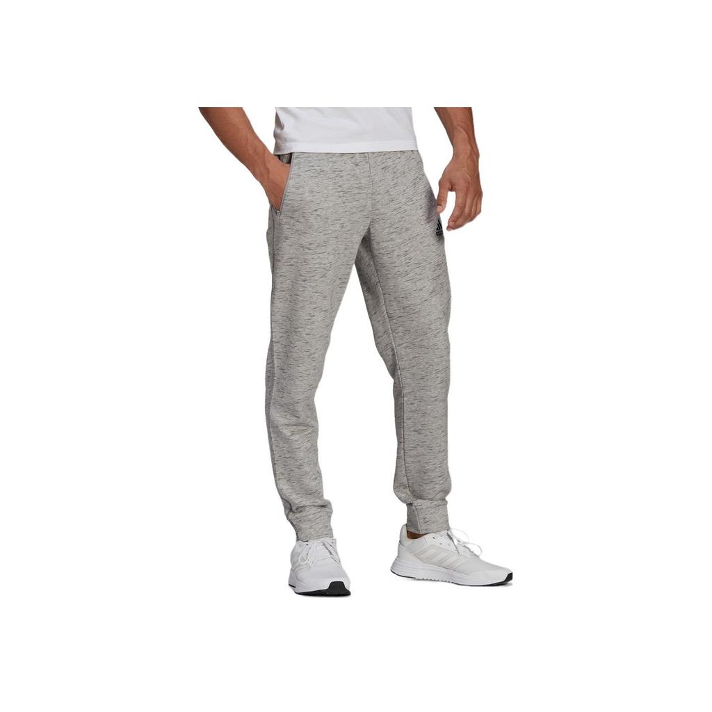 Adidas Solid Color Small Logo Patch Elastic Waist Drawstring Sports Pants Men Bottoms Gray GK8975