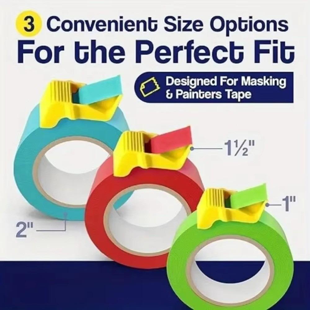 3pcs Set Multiple Widths Tape Dispenser Plastic Adhesive Tape Holder Small Tape Cap  Craftsman Tool