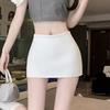 Women's Gray High-Waist A-Line Mini Skirt – Summer Spicy Girl Style, Hip Hugging, Anti-Exposure, Petite Fit.