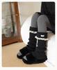 Girls' Korean Style Lace Trim Fold-over Slouch Socks - Thick Autumn/Winter Warm Calf Leg Warmers