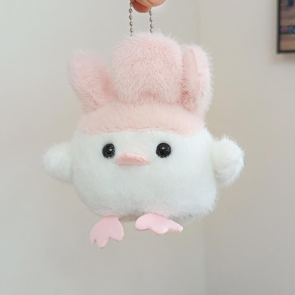 Cute Music Garlic Bird Chicken Pendant Plush Toy Doll Bag Hanging Decoration Keychain Doll Small Vegetable Chicken Doll