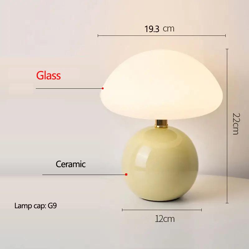 Xiaomi Ceramic Mushroom Table Lamp Nordic Cream Style Bedroom Bedside Living Room and Dining Room Table Lamp Atmosphere Table Lamp