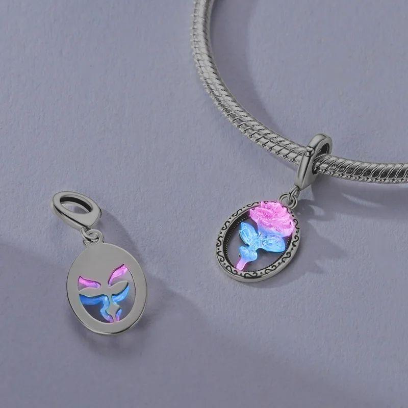 Copper Charms Luminous Beads Firefly Chameleon Fit Original Bracelet Pendant Diy For Woman Jewelry