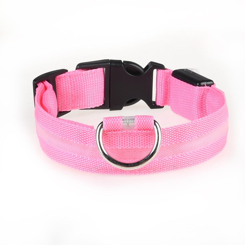 

Brightly Colored Led Dog Collar Rechargeable Light-up Neckband For All Size Dogs M