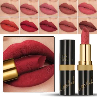 Rouge à lèvres mat 10 couleurs Rouge velours Rouge à lèvres antiadhésif Brillant à lèvres longue durée et imperméable Maquillage Rouges à lèvres Cosmétique